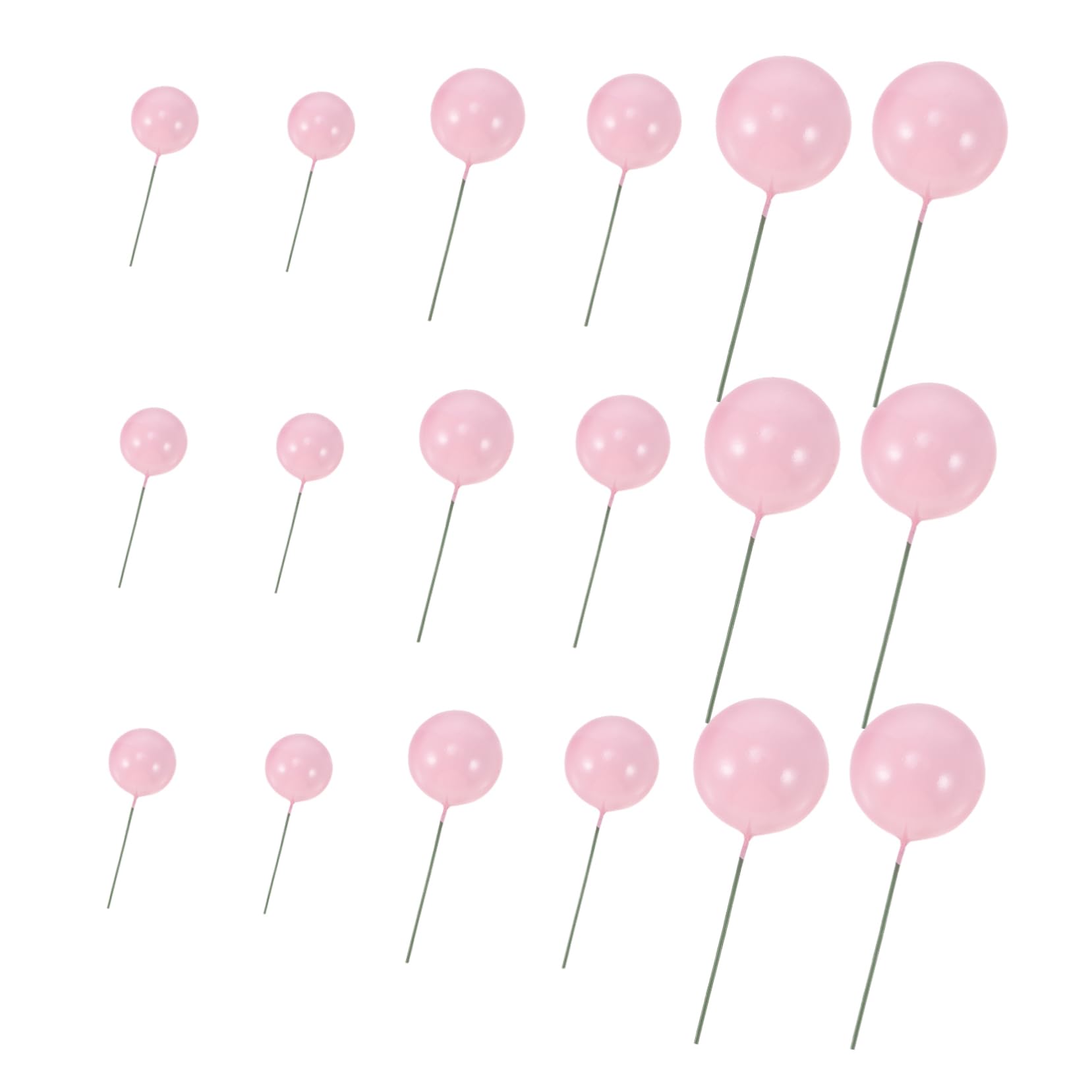 PRETYZOOM 30pcs Ball Cake Decoration Diy Cake Insert Topper Cake Inserts Mini Balloon Cake Picks Dessert Topper White Fondant for Cakes Cupcake Topper Tiny Metal Pink Foam Decorative Items