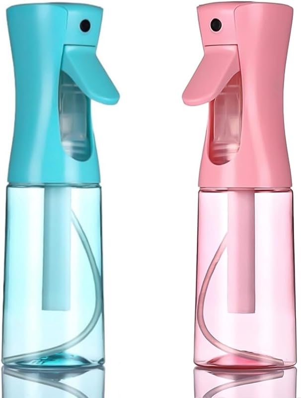 Frasco borrifador com spray contínuo HIVEKLY, névoa fina, PET e PP, azul e rosa, 1 unidade