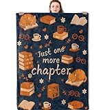 Mniedc Vintage Book Blanket, Reading Cat and Library Flannel Throw Blankets, 50'x60', Soft Warm Lightweight Fuzzy Cozy Throws for Couch Bed Sofa Decorative Gifts for Pet Lover Women Kids, Navy