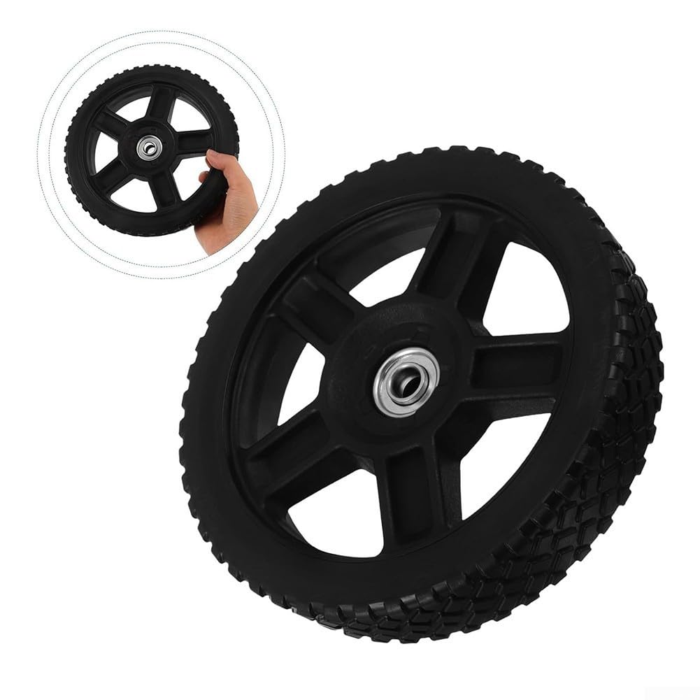 Roue de rechange en plastique pour débroussailleuse de 20,3 cm - Accessoire de jardin durable pour débroussailleuse manuelle - Outil d'entretien de pelouse en plein air - Noir (1 pièce)