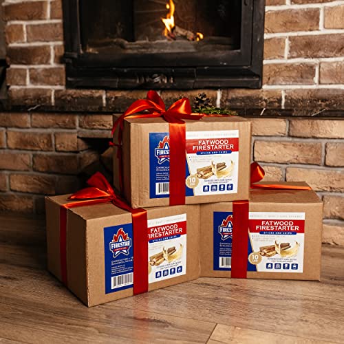 Fire Starter Fatwood Chips & Sticks - 10 Lbs Box Of ~ 250 Sticks Natural Firestarter Stix And 8 Fatwood Shaving Nests For Campfires, Wood Stoves, Charcoal Chimney, Bonfires, Fireplace. Kindling Wood #TOP1