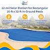 Blue Wave 16-ft x 32-ft Rectangular Pool Solar Blanket - 12-mil Solar Pool Cover with Thermal Bubbles to Retain Heat and Reduce Evaporation – Fade Resistant Pool Solar Cover for Inground Pool - Blue
