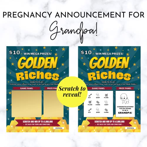 Image of Grandpa Pregnancy Announcement Lottery Ticket Scratch Off Card,Grandpa Baby Announcement Gift and Pregnancy Reveal, Baby Surprise Scratchers, Grandparents Baby Announcement, Hello Grandpa