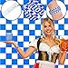 500 Pack Oktoberfest Party Favors Oktoberfest Paper Wristbands Men Beerfest Waterproof Wristbands for Events Blue and White Welcome Bracelets for Bavarian Oktoberfest Party Supplies (Plaid Style)