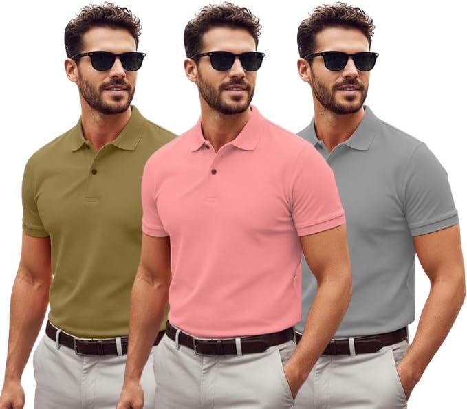 Image of LEOTUDE Men's Matty Regular Fit Polo T-Shirt for Man