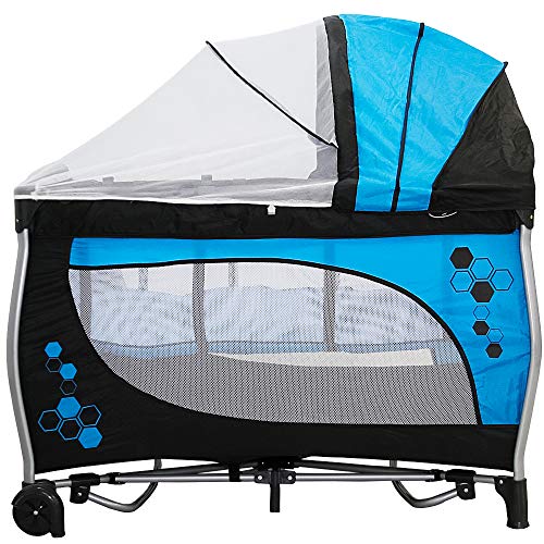 Berço Balanço Cercado Portátil Azul Baby Style