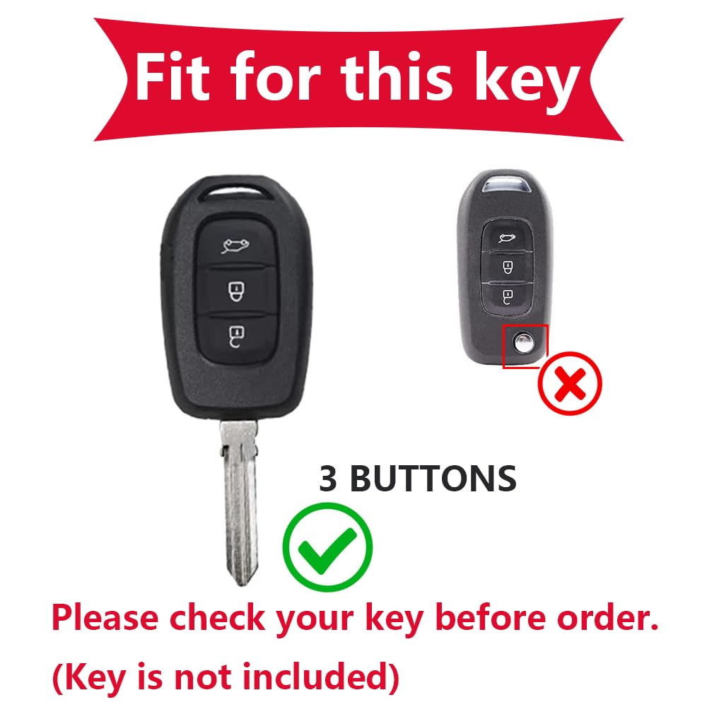 kwmobile autosleutel hoesje compatibel met Renault 3-Knoppen Dacia Sandero Stepway 2021 hoes - Autosleutel behuizing - Sleuteletui in zwart/goud