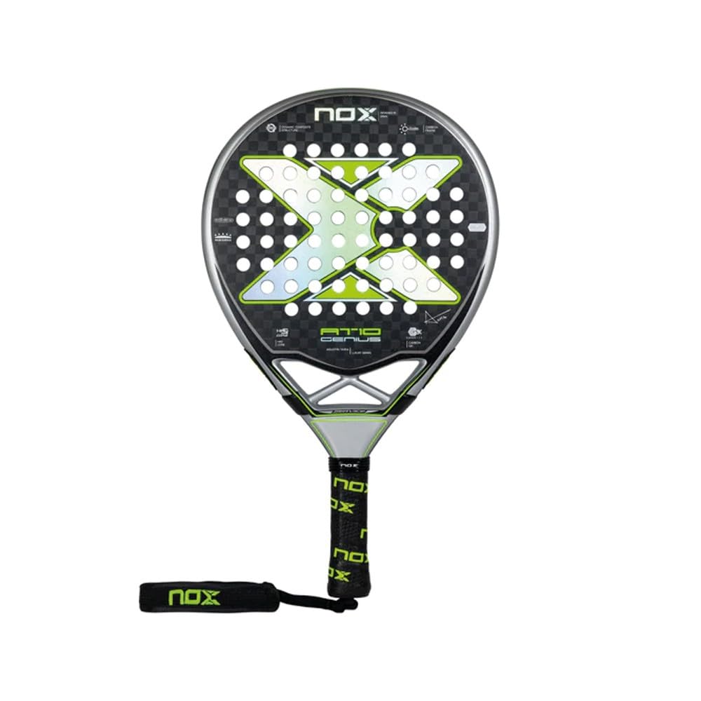 Nox AT10 Genius 12K by Agustín Tapia (Exclusiva PadelPROShop) - Pala de Pádel de Carbono 12K y Goma HR3 - Forma de Lágrima con Balance Medio para Control y Potencia - Colección Oficial 2023