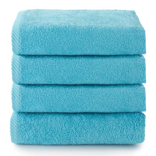 Top Towel - Plus - Badetücher - 4 Gesichts- oder Bidethandtücher - 30x50 cm - 100 % Baumwolle - Aguamar