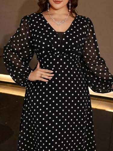 Image of Spring Summer 2026 Plus Size Women's Dresses V Neck Casual Elegant Long Sleeve Floral Print Boho Vacation Maxi Dress