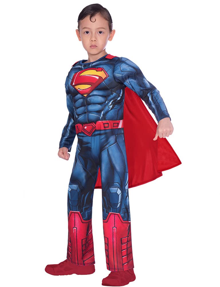 (PKT) (9906070) Classic Child Kids Warner Bros Superman Fancy Dress Costume (6-8 anni)