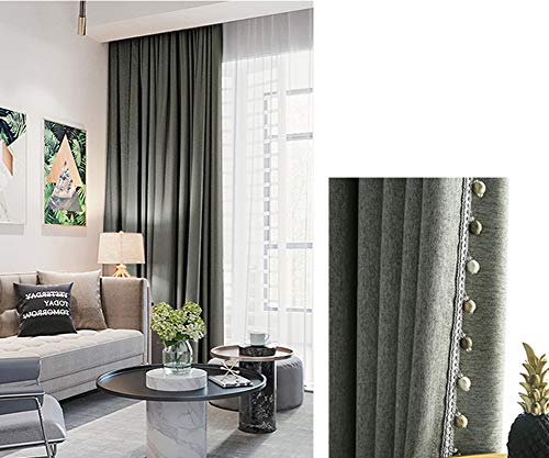 SESO UK-CUR 2 Panels Drapes Pleated Blackout Curtains For Bedroom Living Room, Gray Thermal Insulated Curtain For Room Darkening Noise Reducing(Color:BLEND,Size:78" Wide x 70" Drop(200 X 180CM)) - Image 2