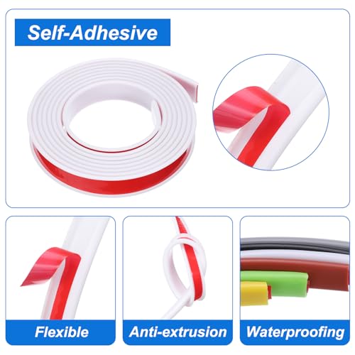 Image of uxcell U-Shape Edge Banding, 9.8ft x 25mm TPE Self-Adhesive Veneer Edging, Plywood Edge Trim Flexible Furniture Edge Protector for Countertop Cabinet Shelf Repair Restoration (White)