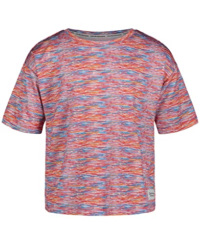 Image of Calvin Klein Girls Short Sleeve Performance T-Shirt, Crew-Neck Neckline & Logo Detailing