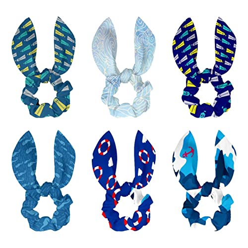 Chouchous pour cheveux nœud papillon bleu marine et accessoires pour femme queue de cheval