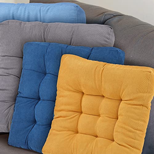 Bucherry 4 Pcs Corduroy Floor Cushion Large Floor Pillow Tufted Square Floor Pillows Meditation Pillows For Sitting On Floor Yoga Pillows For Sitting On Floor For Kids Adults, 22 X 22 Inch, 4 Color #TOP6