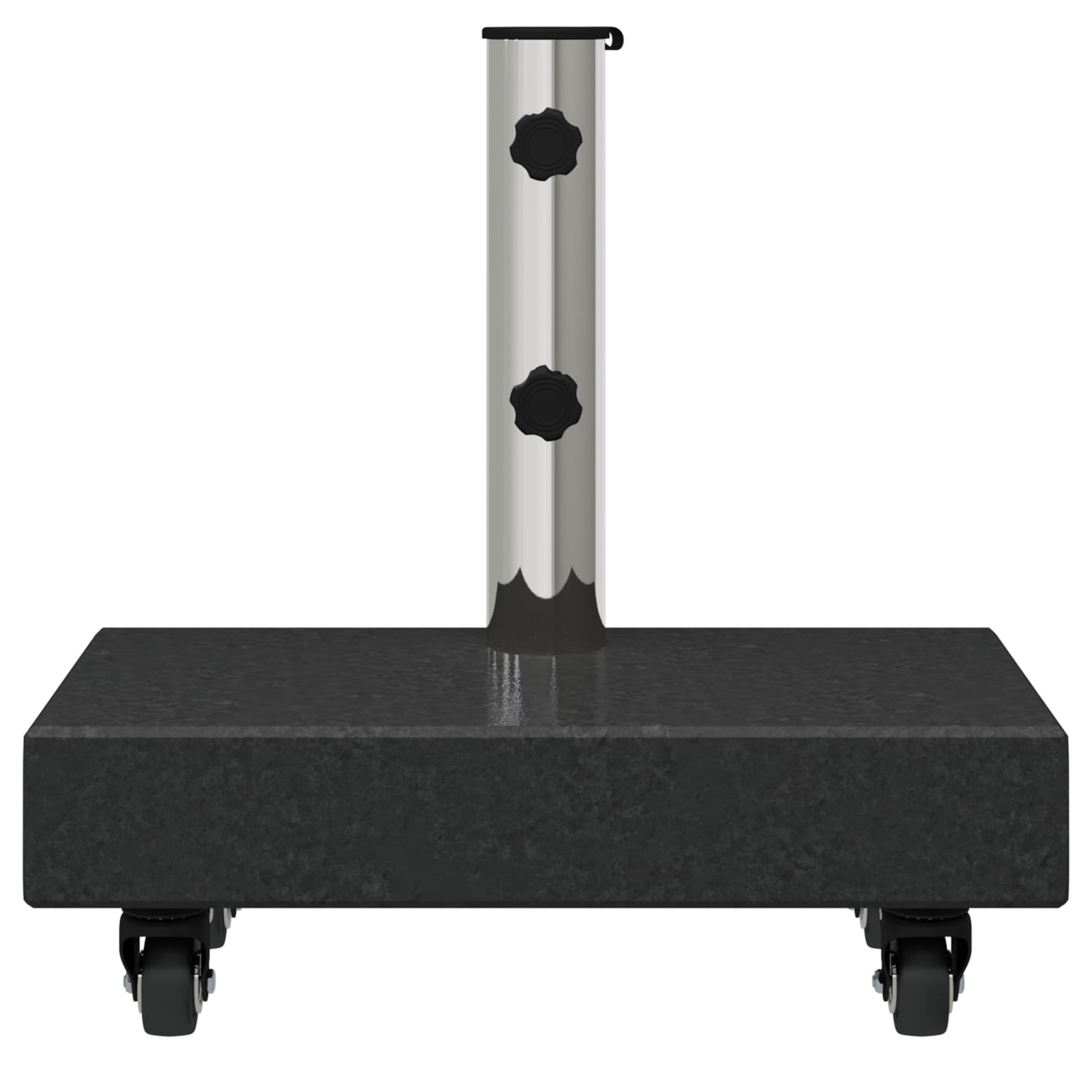 Pied de parasol pivotant pour barres de Ø 38/48 mm - Granit noir - 25 kg - Rectangulaire - Pour terrasse, café, piscine