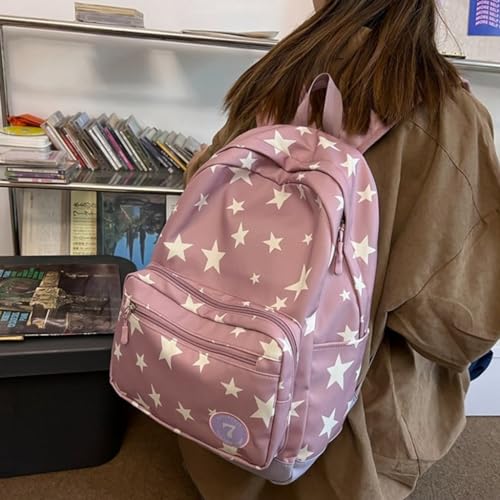 2023 NEW Rucksack Fashion Bookbags for Girl Star Print Backpack Double Strap Shoulder Bag Pack School Bag Travel Bag4
