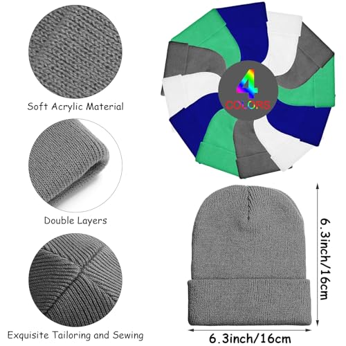 JenPen 12 Sets Kids Winter Beanies and Gloves Children Warm Winter Hats Stretchy Knitted Gloves for Boys Girls2