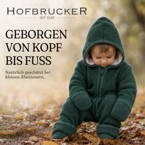 Hofbrucker Merino Wolle Baby Walkoverall, Waldgrün (86/92) – Bild 10