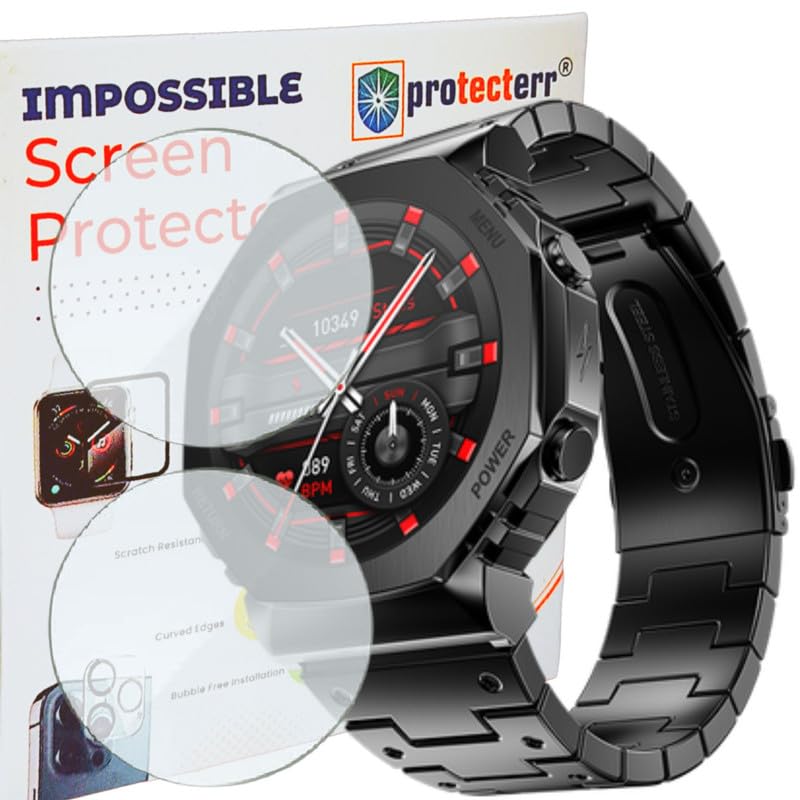 Image of 2-Pack Screen Guard for Fire-Boltt Obsidian 1.32 inch inch Protector | Flexible, Unbreakable, Bubble-Free Installation | Not Tempered Glass | Edge-to-Edge Coverage