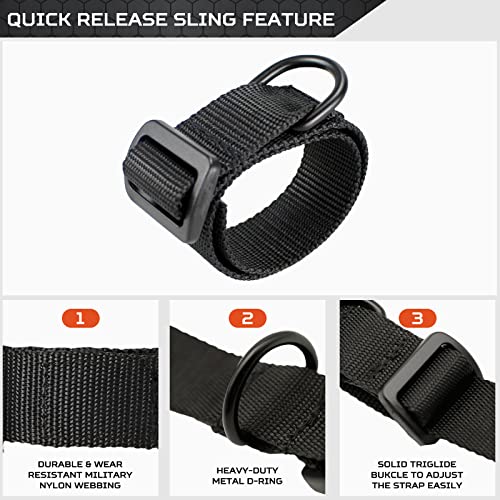 Aolamegs Tactical Gun Sling,Adjustable Rifle Sling 1.25” Nylon Strap With D Ring Loop For Hunting (2Pack) #TOP1