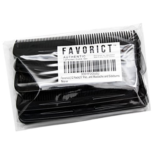 Favorict (12 Pack) 5" Pocket Hair Comb Beard & Mustache Combs For Men's Hair Beard Mustache And Sideburns #TOP5