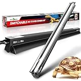 REPTI ZOO Switchable UVB Light for Reptiles, 39W T5 UVB Light Combo Kit for Tropical & Desert Reptile, 34" Terrarium Hood Lamp Fixture with UVB 10.0 Bulb for Bearded Dragon Snake Gecko Lizard Tortoise