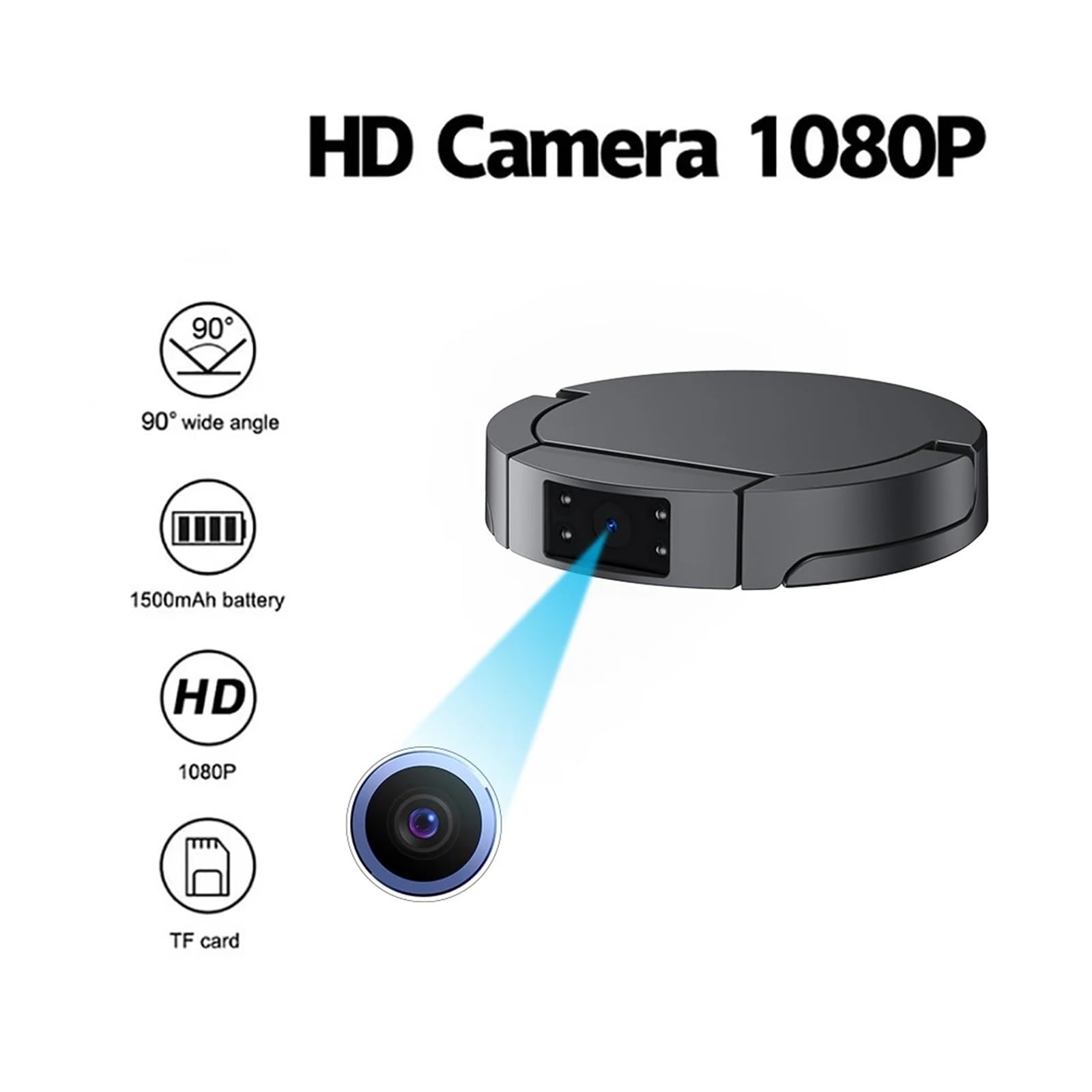 Camara Corporal, MD35 Mini cámara de Escritorio HD 1080P cámaras de Seguridad de Cuerpo Redondo visión Nocturna detección de Movimiento pequeñas videocámaras DV en Miniatura(with 32GB Card)