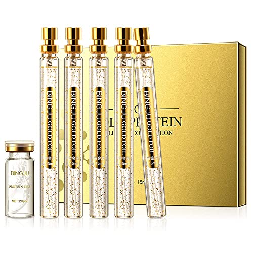 Beaute Protein Threading Set, Instalift Korean Protein Thread Lifting Set, Soluble Protein Thread and Nano Gold Essence Combination, 2022 New Gold Face Serum Active Collagen Silk Thread