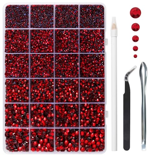 Image of Hotfix Rhinestones Kit,Siam, Mixed 5 Sizes 14400pcs