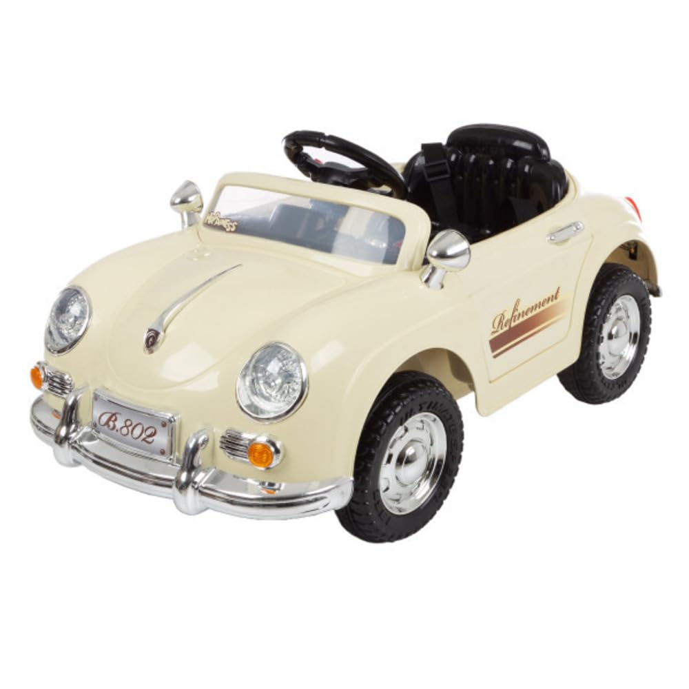 Kids Ride-On Car with Remote Control - Classic Kids' Electric Vehicle - 6V Battery-Powered Toddler Car with Sound for Age 3 to 6 by Lil' Rider (Cream)