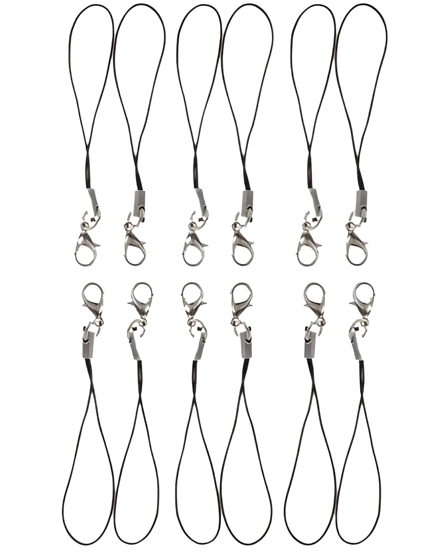 Isova® 12 Pack Multi-Use Phone Strap Charm with Lobster Clasp – Cell Phone Lanyard Straps for Keychains, USB Flash Drive, Badge Holder, DIY Jewelry Making, Zipper Pulls, Trinkets & Accessories-image-46