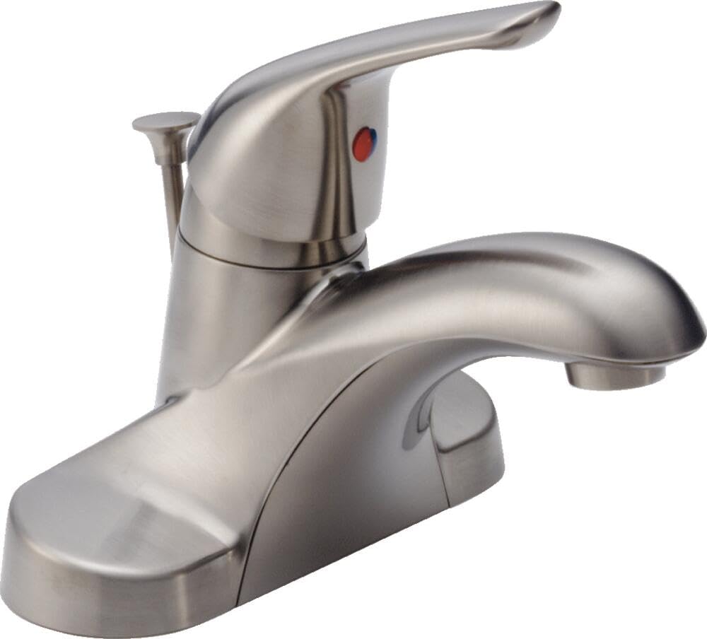 Delta Stainless Foundations B510lf-Ss Single Handle Centerset Bathroom Faucet,