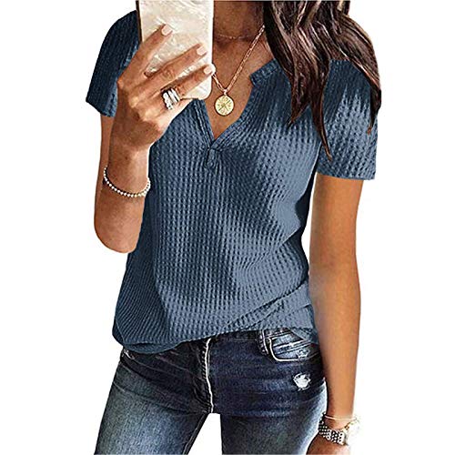 CHAOEN Damen Bluse Kurzarm Oberteile Tshirt V-Ausschnitte Sommershirts Mode...