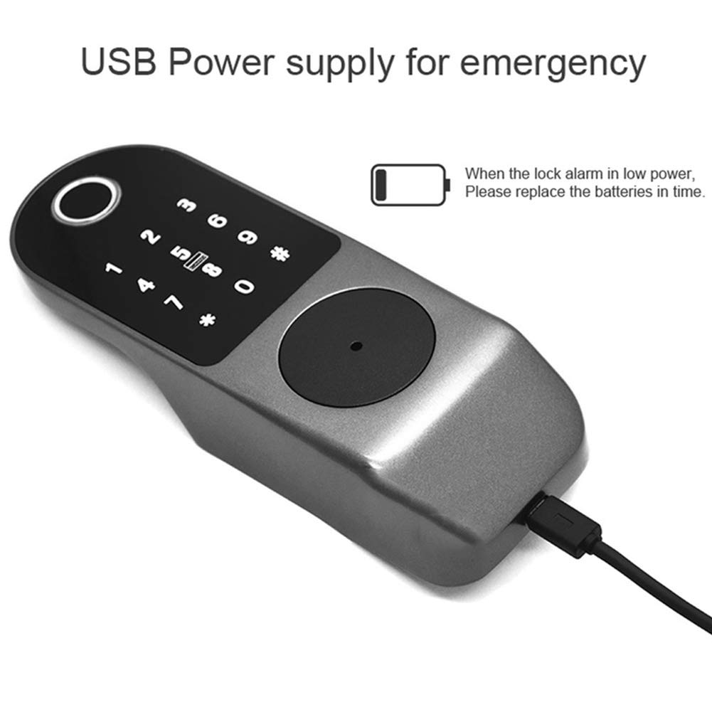 Fockety Cerradura de Puerta Inteligente remota, Cerradura de Puerta WiFi de bajo Consumo de energía, Huella Digital, contraseña, Tarjeta IC para Oficina en casa