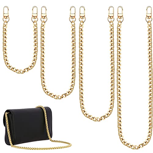 4 Piezas Cadena para Bolso Set, Cadenas de Metal Correas de Hombro en Oro, Bolsa de Hombro de Cadena de Repuesto (40cm, 60cm, 100cm, 120cm) Correa de Cadena de Repuesto para Bolsos de Mano y Hombro
