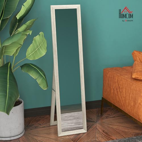 HOMCOM Rustic Full Length Mirror, 37 x 157 cm, Farmhouse Wall Hanging and Freestanding Floor Mirror for Living Room, Bedroom, Grey - Cosy Home Interiors HOMCOM Rustic Full Length Mirror, 37 x 157 cm, Farmhouse Wall Hanging and Freestanding Floor Mirror for Living Room, Bedroom, Grey - Image 2