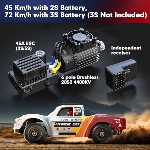 Image of MJX Hyper GO 14211 1 /14 Brushless 4X4 RC Desert Trucks with Gyro, RTR All Terrain Short Course Truck, Max 45mph Fast RC Cars for Adults, Electric Powered 2 of 2000 mAh RC Car for Adult