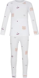 Conjunto Ropa Interior Térmica para Niños Dos Piezas Camiseta de Manga Larga y Pantalón Niño Pijamas de algodón Suave
