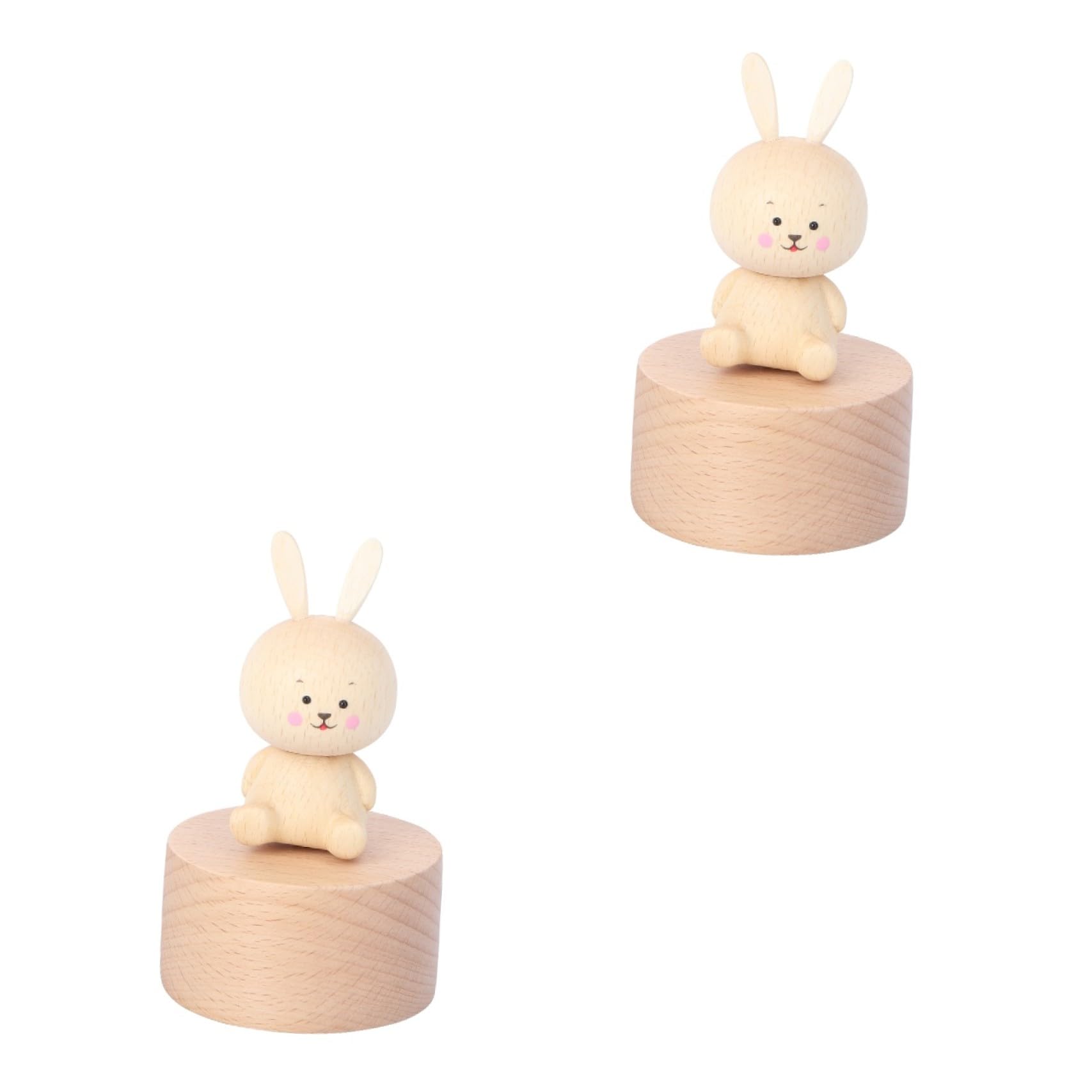 Cabilock 2 Stk Musikbox Merch Musical Besonders Ring Die Das Der Musik Wohnkultur Desktop-ornament Desktop Schmücken Khaki Holz