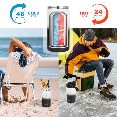 Image of NATURE PIONEOR Insulated Water Bottles with Strap - 64 oz Stainless Steel Vacuum Wide Mouth Bottle with Holder /Carrier /Sleeve - 18 /8 Food Grade 64oz Half Gallon Water Jug