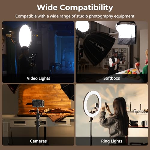 Image of SmallRig LA-S28 Light Stand for Photography, 9.2ft / 280cm / 110 inch Spring Cushioned Lighting Stand, Max Load 5kg / 11lbs, Compact Lightstand for Reflector, Ring Light, Softbox and COB Light