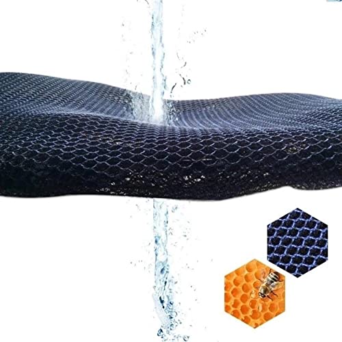 Motorrad Kissen Mesh Sitzbezug, Universal Motorrad Anti-Rutsch Wasserdicht Sitzkissen 3D Mesh Atmungsaktiv Sitzbank Protector Wärmeisolierende Motorrad Sitzbezüge Offroad Motorradkissenbezug Schwarz