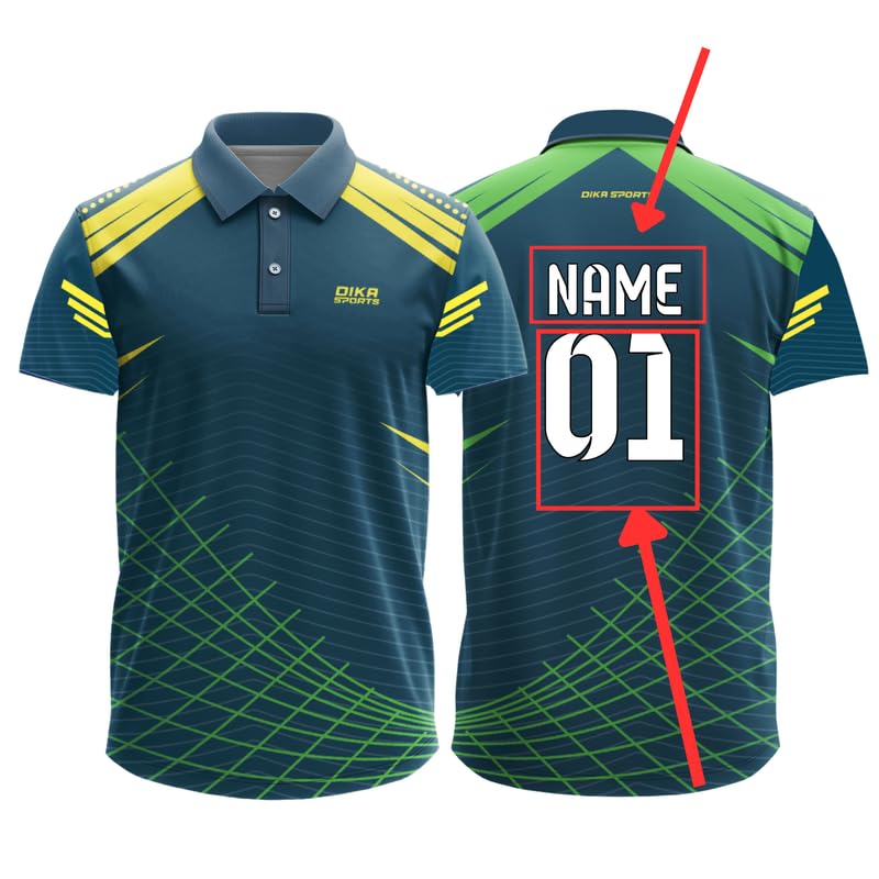 Dika Sports Custom Sports Cricket Jersey Customise t-Shirt for Men Personalised Name | 2 Year to 5XL