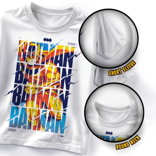 BATMAN Boy's Short Sleeve Crewneck Graphic T-Shirt 2-Pack, Boys Tees 2-Piece Bundle Set for Kids and Toddlers2