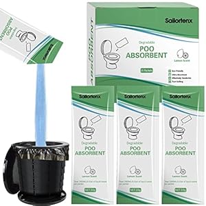 Poo Absorbent for Portable Toilet, Camping Toilet Chemicals, Eco Degradable Absorbent Gel Liquid Waste Gelling and Deodorizing Absorbent Emergency Toilet Waste Treatment