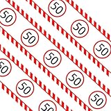 Premium Absperrband Geburtstag, Einzigartige Verkehrsschild-Deko, 20m Länge, Ideal für Partydeko und Geschenke (Mann & Frau) (50)