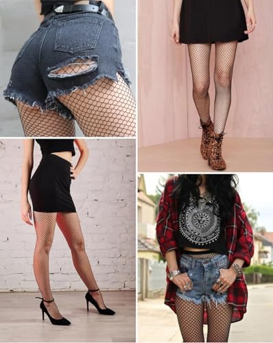 Image of Fishnet Stockings For Women High Waisted Fishnet Tights Sexy Wide Mesh Fishnet Stockings