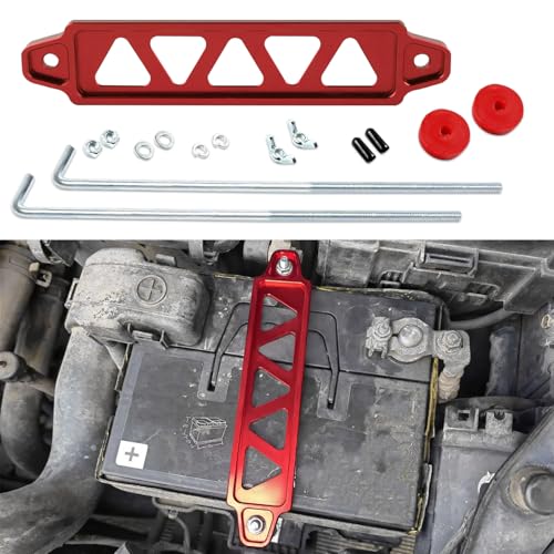 ASUBHA Battery Hold Down Sets, Aluminum Alloy Battery Tie Down Mount Bracket, Battery Hold Down Bracket with J Bolts, Universal 8.5
